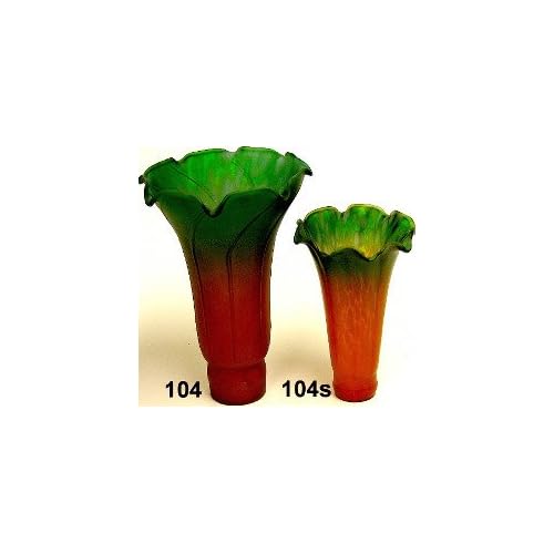 Meyda Dale Tiffany Style Pond Lily Flower Glass Replacement Lamp Shade Amber & Green (Large Size