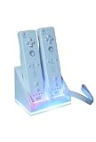 Nintendo Wii Dual Charging Station w/ 2 Rechargeable Battery & LED light