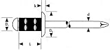 Eigenschaften   / Mehrber.-Niet Stahl/Stahl 4 x10mm Flachrdk. Gesipa