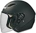 AFX FX-43 Open Face Motorcycle Helmet Flat Black Large L 01040529