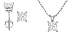 1.00 carat ct tw Princess Cut Diamond Solitaire Pendant and Stud Earrings Screw Back Set in 14K White Gold (J-L Color SI2 Clarity, 16 in or 18 in inches length, 0.33 carat each stone)