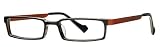 Scojo Full Readers (Men) Optical Reading Glasses - Water Street Black & Dragonfly Blue with FREE deluxe case -- Black/pumpkin