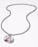 Fresh by Honora Sterling Silver Mesh Necklace with Pink Mother of Pearl