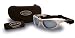 Riders Ultra padded sunglasses in metallic silver triloid nylon frame with dark polycarbonate lenses and blue mirror hardcoat