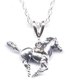 18" Mustang Chain Necklace Sterling Silver Jewelry