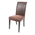 Esszimmerstuhl Polsterstuhl Massiv Buche Wenge/Braun - 6018D/97 - F��e Wenge - Bezug Antiklederlook/Wildlederoptik