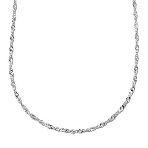 14k White Gold Singapore Chain Necklace, 20 by