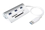 Alcey マルチインワン 3スロットカードリーダーコンボ搭載バス電源供給 USB 3.0 3ポートハブ (iMac、MacBook Air、MacBook Pro、MacBook、Mac Mini、PC、ラップトップ対応)