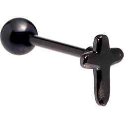 Black Cross Anodized Titanium Barbell