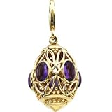 06.00X04.00 Mm 14K Yellow Gold Genuine Amethyst Charm