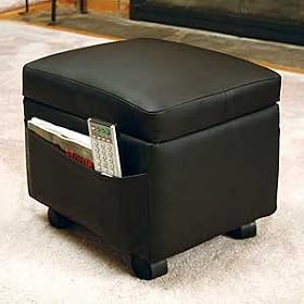 SNACK TABLE OTTOMAN BLACK