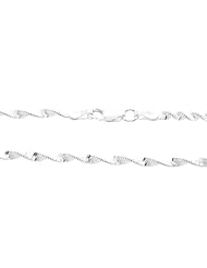 Sterling Silver 2.5 Millimeter Diamond Cut Twisted Herringbone Necklace