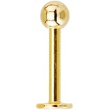 14 Gauge Gold Electro Titanium Labret Monroe -3/8