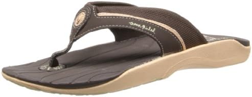Ocean Minded Women's Seaweed Flip Flop,Espresso/Peach,10 M US