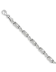 14k White Gold With Satin And High Polished X & O Bracelet