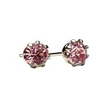 Crystal Amethyst Birthstone Stud Earrings for February