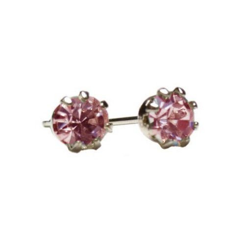 Crystal Amethyst Birthstone Stud Earrings for February