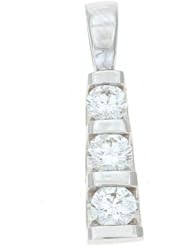 0.75CTW 14K White Gold Genuine Diamond 3 Stones Pendant