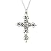 Jewelry : Sterling Silver Fleur-de-Lis Cross Pendant by Bob Siemon, 18'