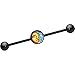 Body Candy Black Anodized Stainless Steel Celestial Sun and Moon Industrial Barbell 14 Gauge 37mm