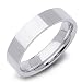 Top Flat Edge Contemporary Wedding Band Ring in 14k White Gold (6mm)