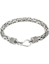 CleverEves Sterling Silver 08.50 Inch Sterling Silver 6.25 mm Byzantine Bracelet