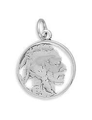 Sterling Silver Indian Head Nickel Charm