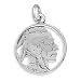 Sterling Silver Indian Head Nickel Charm with 18" Steel Chain picture