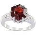 9K White Gold 2.883ct Garnet & Diamond Ring - Size N