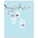 Tree Blossom Bird Cage Art Print Size: 5" H x 7" W
