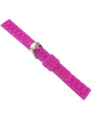 14mm Trendy Fuchsia Pink Rubber Silicone Waterproof Watch Band Strap