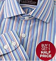 Sartorial Pure Cotton Striped Shirt
