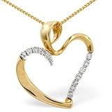 9ct Contemporary Diamond Heart Pendant