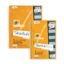 Mead Products - Wirebound Sketch Book, w/ Pockets, 11"x8-1/2", 70
Sheets - Sold as 1 EA - Wirebound sketch book offers a great place to
store your creative masterpieces in progress. The wirebound format
keeps your art in one place. Remove pages easily using the fine
perforations and then store them in the pocket. Heavy white drawing
paper is acid-free, lignin-free and fade-resistant. Book contains 70
sheets.
