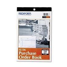 Rediform Purchase Order Book, 2 Part, Carbonless, 5.5 x 7.875 Inches, 50 Forms (1L136)