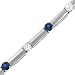 Ladies 10 Stone Round Diamond and Blue Sapphire Bar Link Bracelet Gem 3.04cttw Diamond 3.12cttw