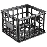 Sterilite Plastic Milk Storage Crates, Black