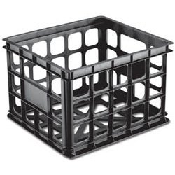 Sterilite Plastic Milk Storage Crates, Black