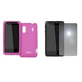 EMPIRE Hot Pink Silicone Skin Case Cover + Mirror Screen Protector for Spri ....