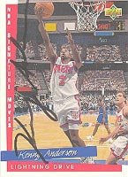 Kenny Anderson, New Jersey Nets, 1993 Upper Deck Autographed Card