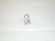 Ring Adjustable with Moveable Multi Crystals/Enamal BLK/WHITE