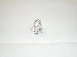 Ring Adjustable with Moveable Multi Crystals/Enamal BLK/WHITE