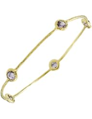 CleverEves 14Kt Gold Y Slip-On With Amethyst Bangle