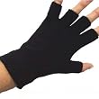 Black Unisex Warm Half Finger Stretchy Knit Gloves