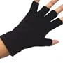 Black Unisex Warm Half Finger Stretchy Knit Gloves
