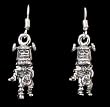 Sterling Silver Kachin Mana Kachina Earrings, #816