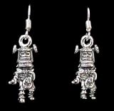 Sterling Silver Kachin Mana Kachina Earrings, #816