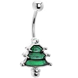 Holiday Christmas TREE Belly Button Ring