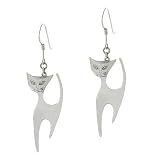 Sterling Silver Trendy Cat Earrings
