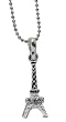 Petite 3D Paris Eiffel Tower Crystal & Silvertone Neckace - 16" Faceted Ball Chain